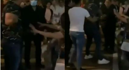 ¡Indignante! Sujeto golpea en el rostro a una mujer durante una pelea y lo llaman #LordMachito