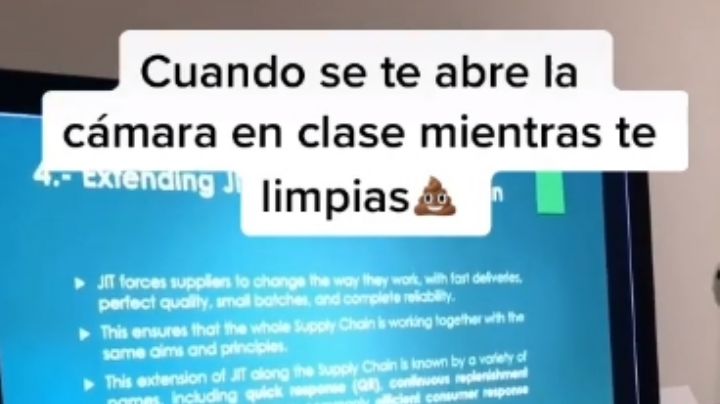 VIDEO: ¡Vergonzoso! Va al baño mientras toma clase en línea y olvida apagar la cámara