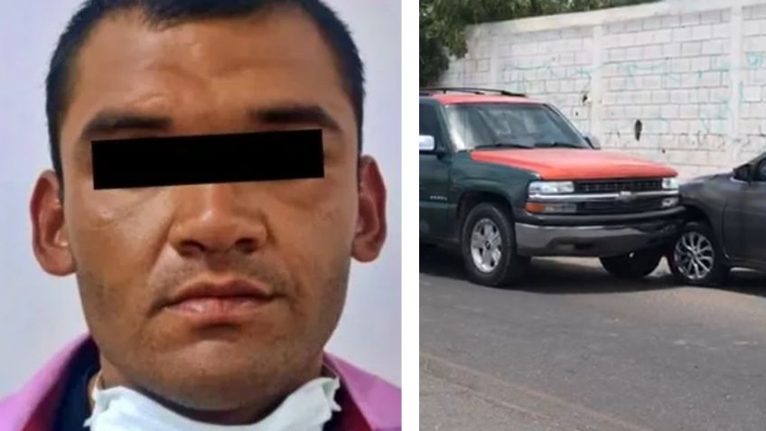 Hermosillo: Cae sujeto que Intentó huir con camioneta robada y chocó contra auto estacionado