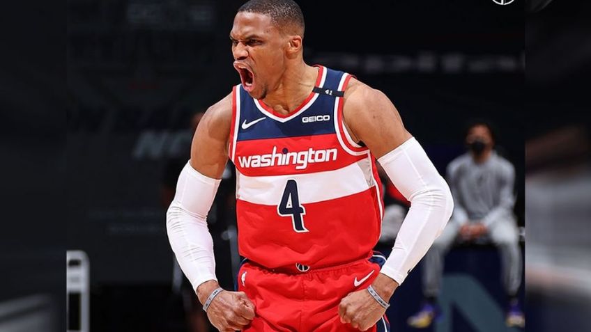 Russell Westbrook sale en ‘modo bestia’ y con una noche histórica impulsa a Wizards