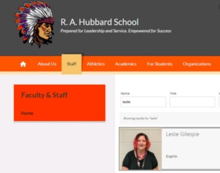 Leslie Buttram Gillespie era maestra de la secundaria RA Hubbard