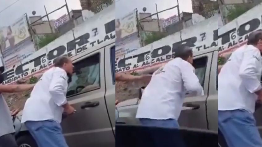Tras pedir disculpas, Alfredo Adame pierde el control en plena calle y ataca a automovilista