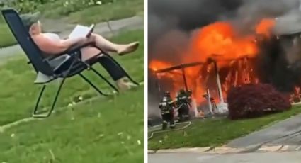 VIDEO: Gail incendia su casa con otra mujer dentro, se siente enfrente y se pone a leer