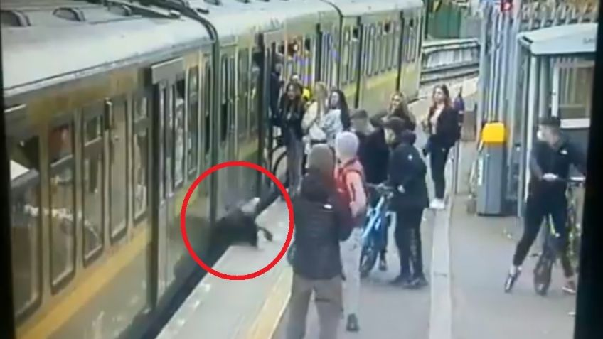 VIDEO: Momento en el que jóvenes escupen y empujan a una adolescente a las vías del tren