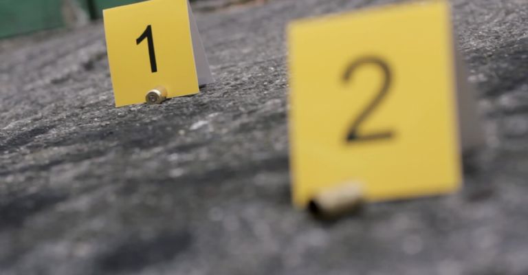 Casquillos percutidos en la zona