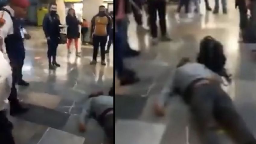 VIDEO: Policías golpean y dejan inconsciente a una persona en el Metro de la CDMX