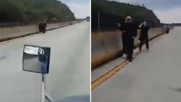 VIDEO: Sujetos armados roban camioneta a familia en carretera de Nuevo León