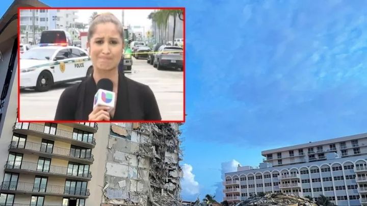 Reportera de Univision rompe en llanto al revivir tragedia del edificio colapsado en Miami