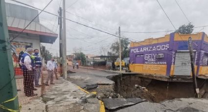 Se forma socavón de 20 metros de diámetro y 8 de profundidad en Tamaulipas