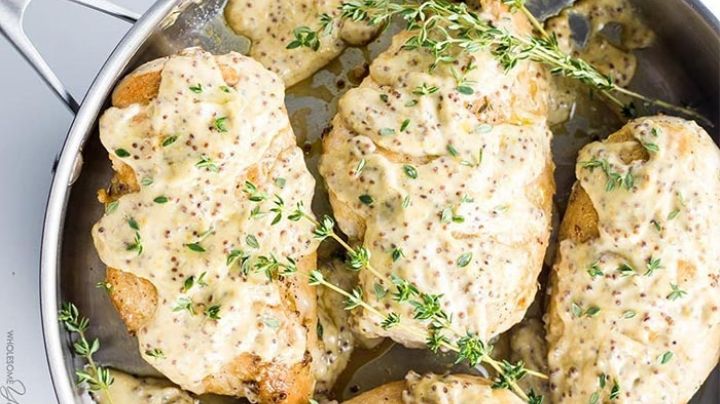 ¡Delirante! Consiente a tu paladar con este rico pollo a la crema con mostaza