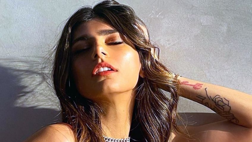 ¡Tremenda! Mia Khalifa se luce con coqueto 'outfit' de pedrería y presume su marcado abdomen