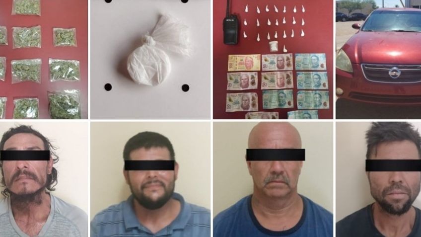 Caen cinco presuntos 'tiradores' en San Luis Río Colorado; incautan 40 paquetes de droga