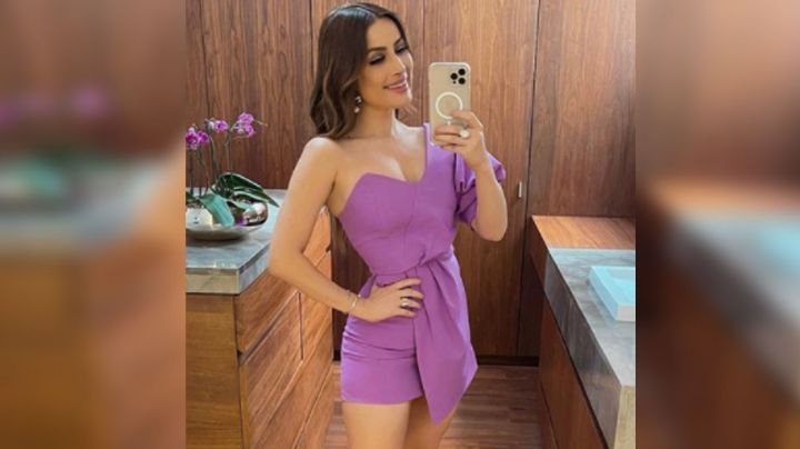 ¿Se escapó de la fiesta al trabajo? Cynthia Rodríguez llega a TV Azteca de impactante forma