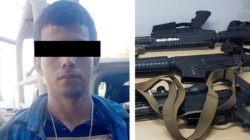 Cae presunto sicario en Guaymas; le aseguran armas largas, equipo táctico y auto robado