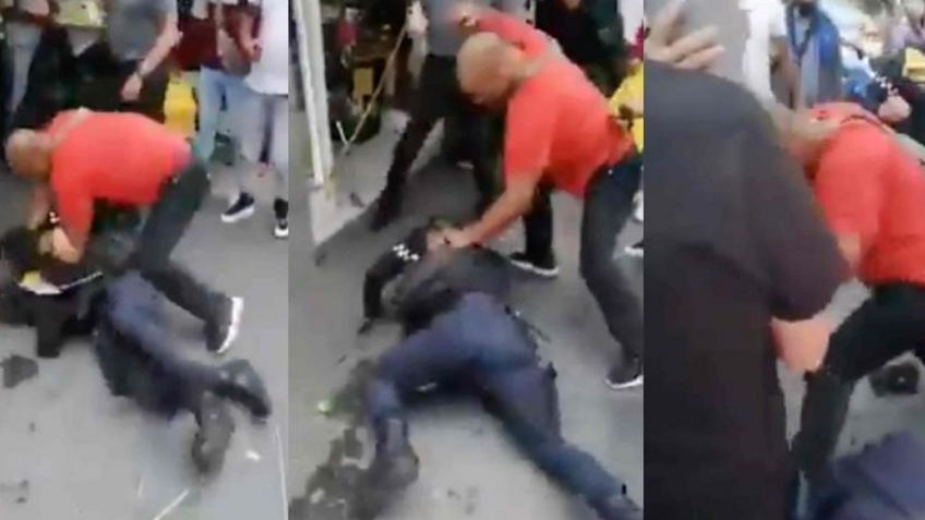 VIDEO: Propinan brutal golpiza a dos policía de la CDMX para evitar colocación de 'araña'
