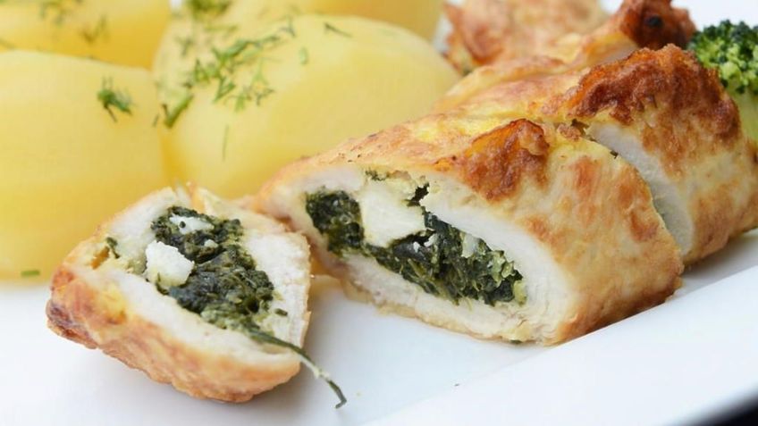 ¡Simplemente delirante! Este pollo relleno de queso y verduras cambiará tu día por completo