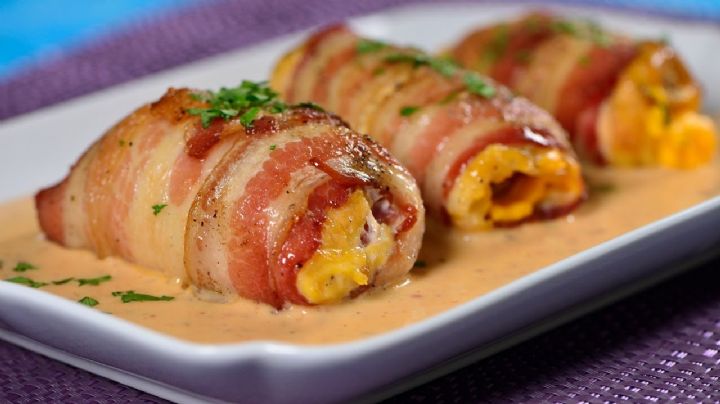 Deleita a tu familia con el sabor de este delicioso pollo envuelto tocineta y queso crema