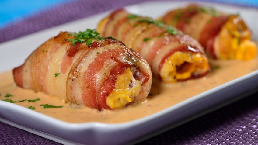 Deleita a tu familia con el sabor de este delicioso pollo envuelto tocineta y queso crema