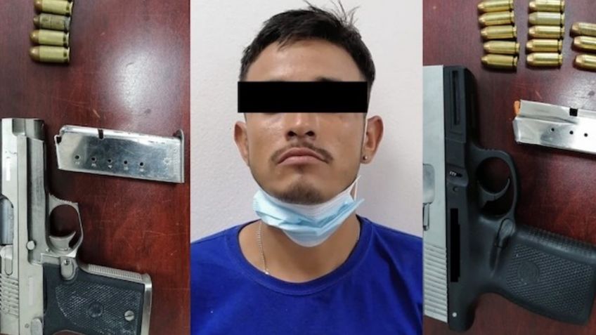 Sorprenden a dos motociclistas armados en calles de Ciudad Obregón; uno es menor de edad