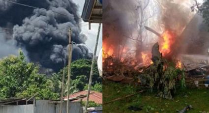 FUERTE VIDEO: ¡Tragedia en Filipinas! Avión militar se estrella en isla y mueren al menos 45 personas