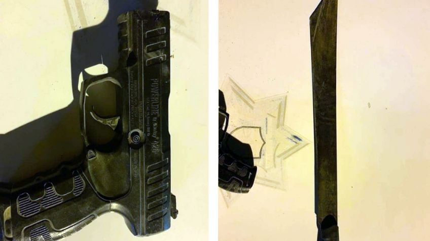 Los sorprende la Policía con machete y pistola de plástico en San Luis Río Colorado