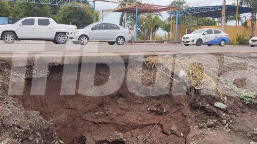 Nuevos socavones se registran en Cajeme tras la pasada lluvia del lunes