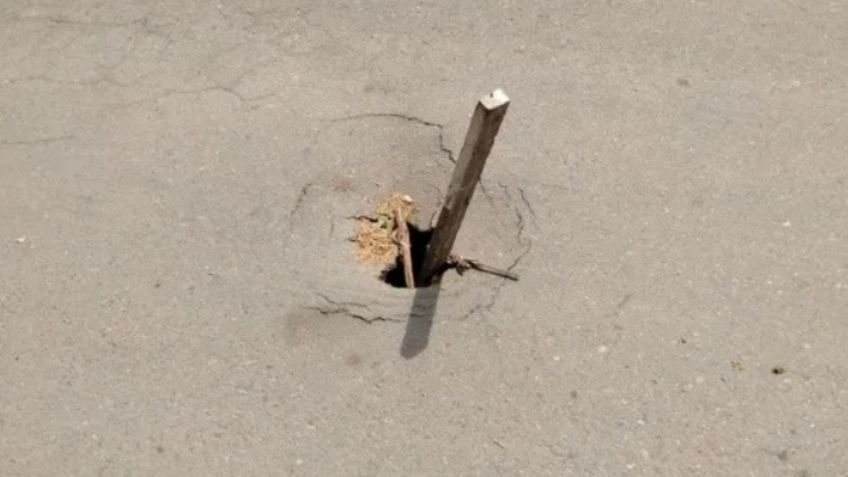 Cajeme: Nuevo socavón se forma en las calles de la colonia Miravalle