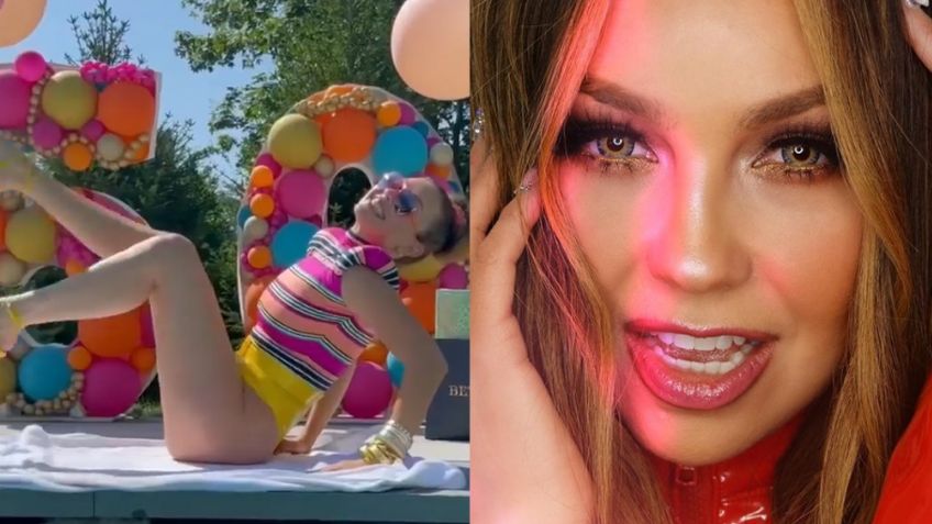 Thalía celebra sus 50 años con espectacular 'outfit' y Tommy Mottola la exhibe en polémico VIDEO
