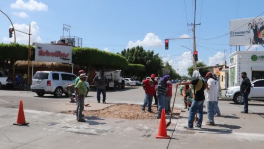 Cajeme: Ayuntamiento repara nueva falla en el crucero de la Tabasco y Guerrero