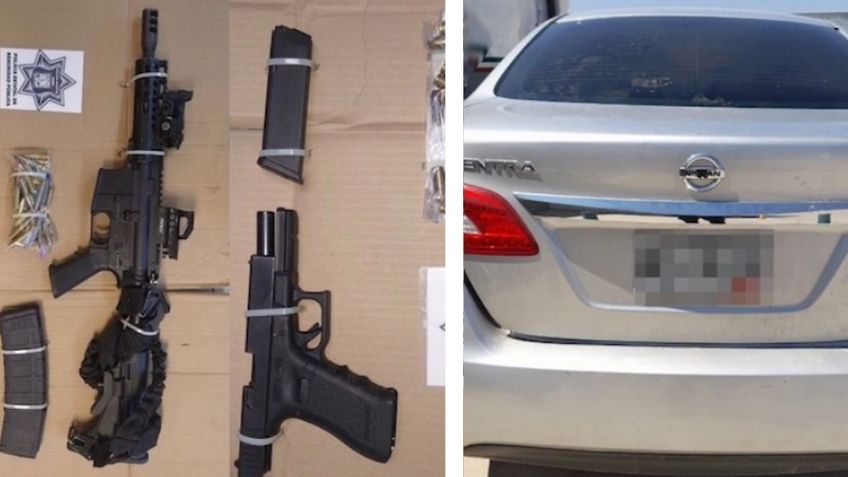 Encuentran en Nogales automóvil robado en Arizona; tenía armas de alto poder dentro