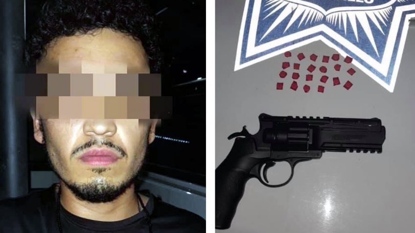 Cae presunto narcomenudista en Hermosillo; llevaba sustancias ilegales y pistola falsa