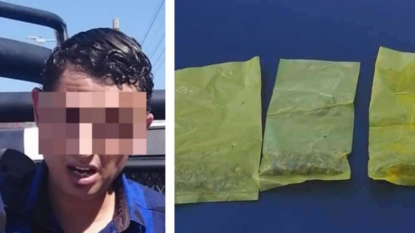 Sorprenden a presunto 'tirador' en calles de Hermosillo; llevaba envoltorios de marihuana