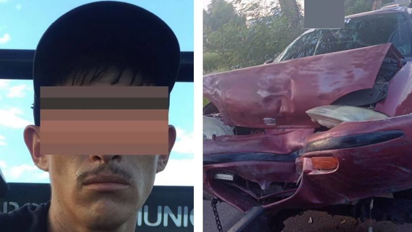 Hermosillo: Robó automóvil y lo chocó contra árbol tras fuerte persecución con la policía