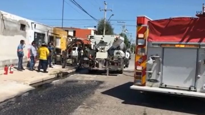 Hombre resulta quemado por incendio de un camión de bacheo en Hermosillo