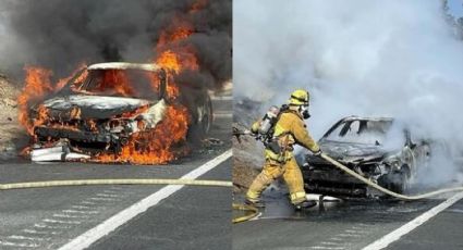 VIDEO: ¡De terror! Pareja de 'abuelitos' es salvada de un auto en llamas por transeúntes