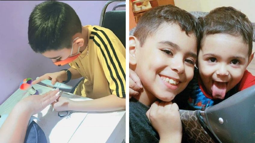 ¡Puro amor! Niño de 9 años pone uñas acrílicas para pagar la cirugía de su hermano menor