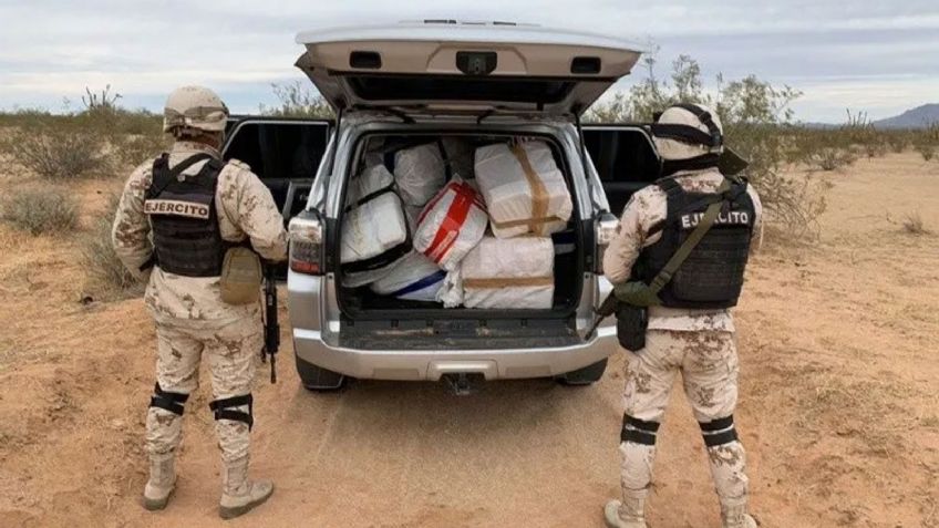 Tras ubicar aeronave ilícita en operativo, Ejército y Fuerza Aérea aseguran drogas y armas en Sonora