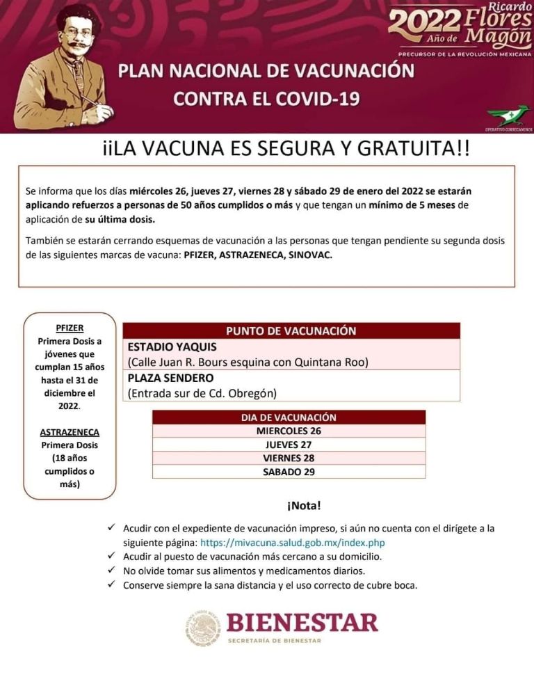 Vacunación en Ciudad Obregón