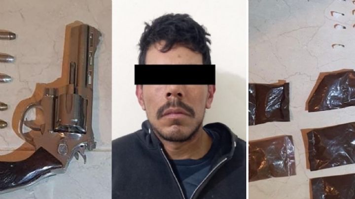 Detienen a sujeto armado con revólver en Sonora; llevaba 17 envoltorios de drogas