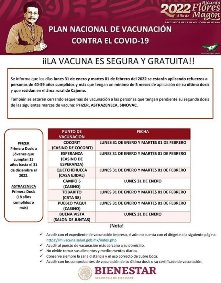 Vacunación contra el Covid-19 en Cajeme