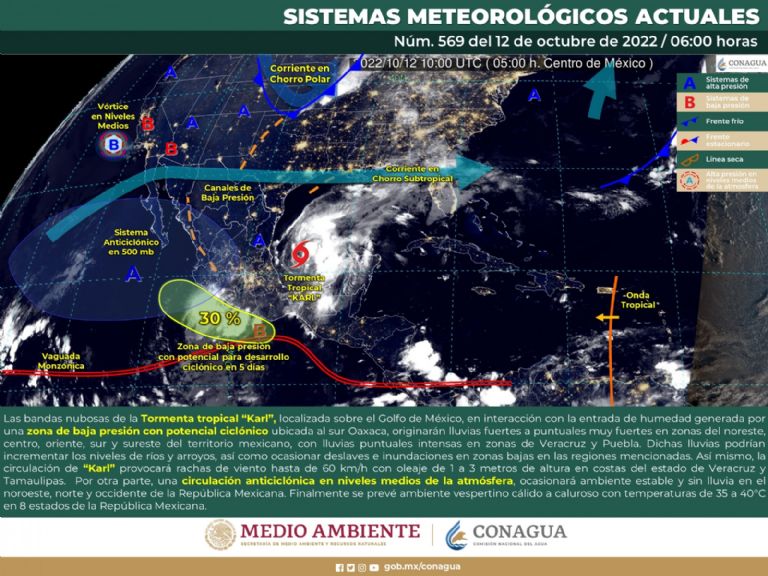 Conagua informa sobre el clima en México. Foto: Twitter