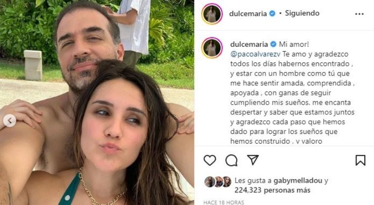 Dulce María envía mensaje a Paco Álvarez por su aniversario