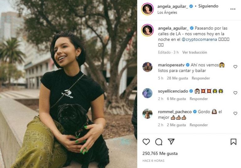 Ángela Aguilar en Los Ángeles con el 'Gordo'