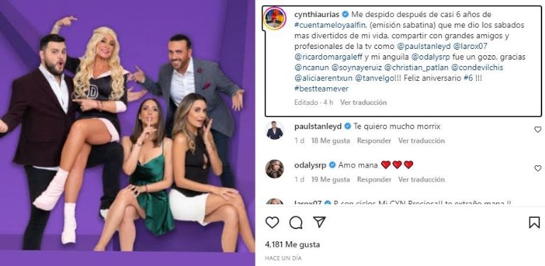 post de Cynthia Urías
