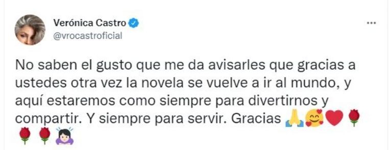 Verónica Castro reacciona al reestreno de 'Los Ricos También Lloran'