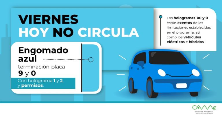 Consulta el programa Hoy No Circula que se aplicará este viernes en la CDMX y Edomex. Foto: CAMe