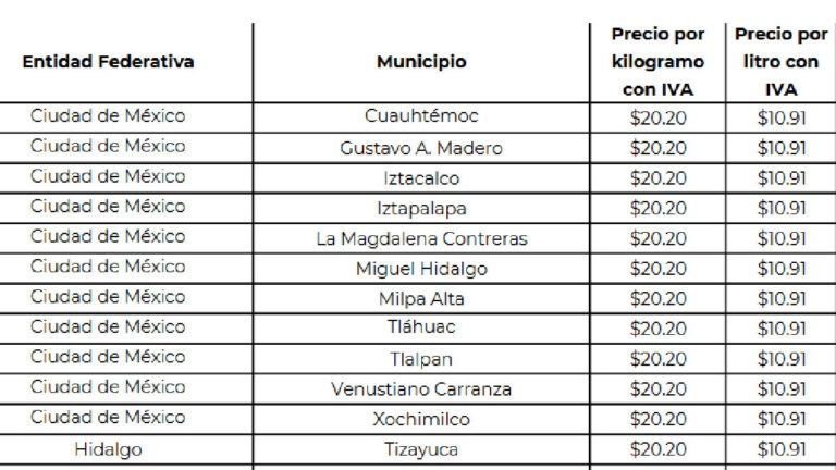 Precios del Gas LP en la CDMX, Foto: CRE