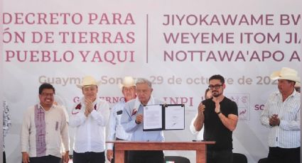 AMLO firma decreto para restitución de terrenos a la etnia Yaqui; les entregan más de 32 mil hectáreas