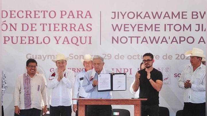 AMLO firma decreto para restitución de terrenos a la etnia Yaqui; les entregan más de 32 mil hectáreas