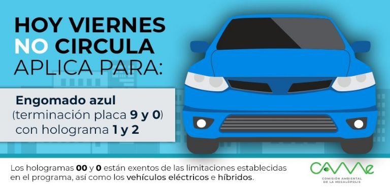 En la imagen, el programa Hoy No Circula de este viernes. Foto: CAMe